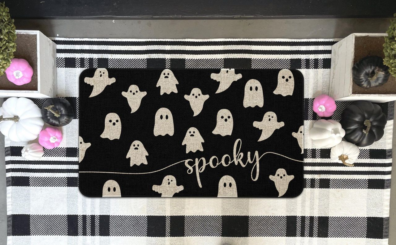 Black Witchy Halloween Doormat