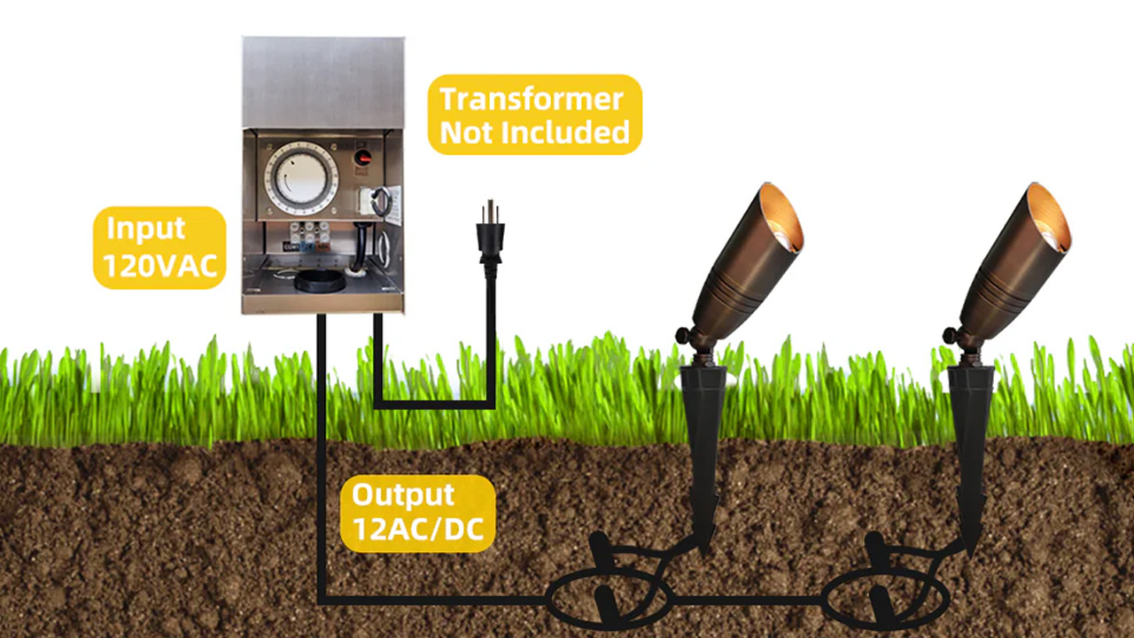 Coloer Low Voltage Die-Cast Brass light outdoor