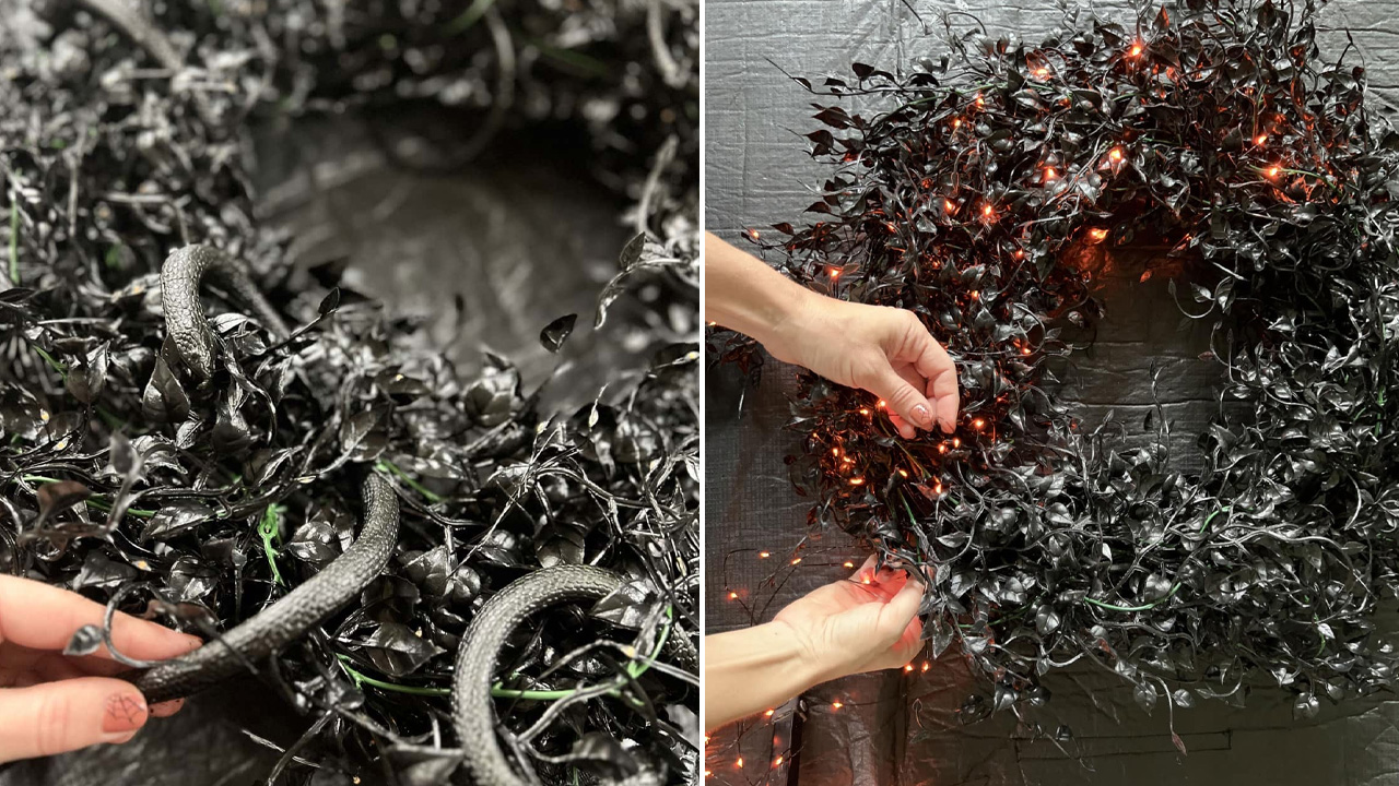 DIY Spooky Halloween Wreath -2