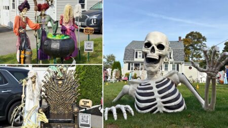 Dartmouth Family Halloween Display tribute to pop culture