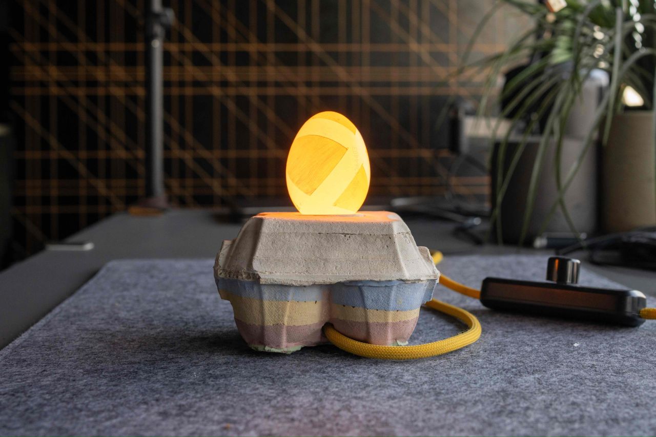 Ayano Koda Designs Special Broken Egg Lamp for Dutch Design Week 2025