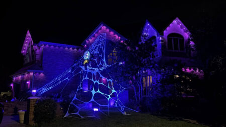 Giant Spider and Webbing Halloween Display