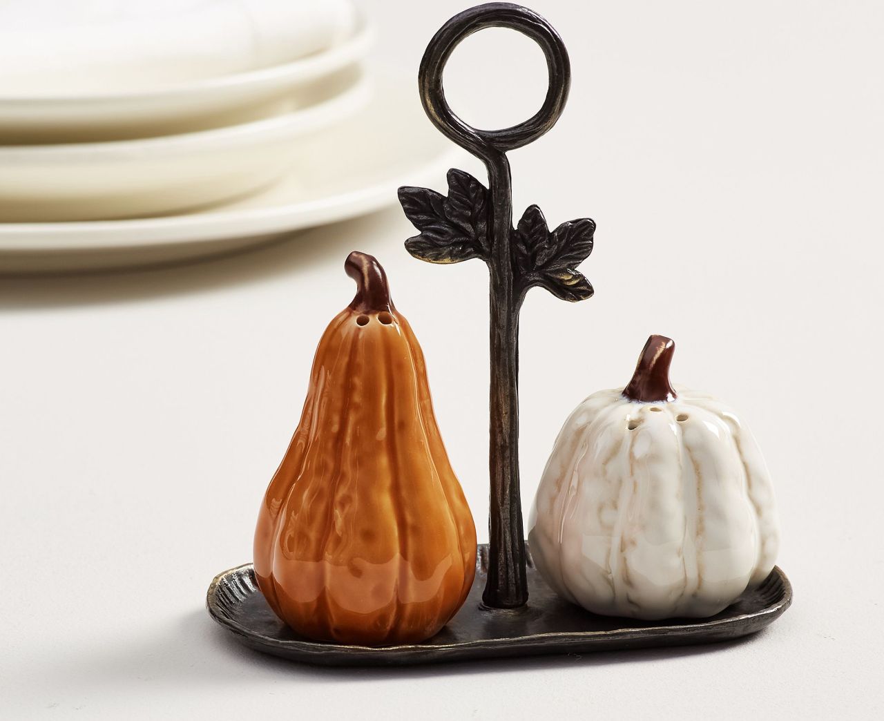Gourd Stoneware Salt & Pepper Shakers