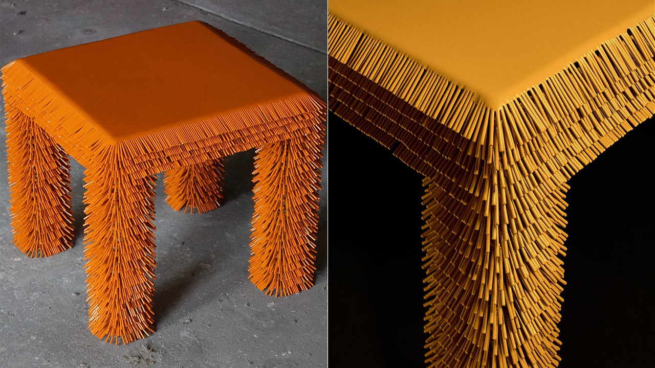 Hairy-metal Table-by-Mark-Malecki-Features-Rippling-Surface-Made-From-More-Than-9000-Steel-Hairs new