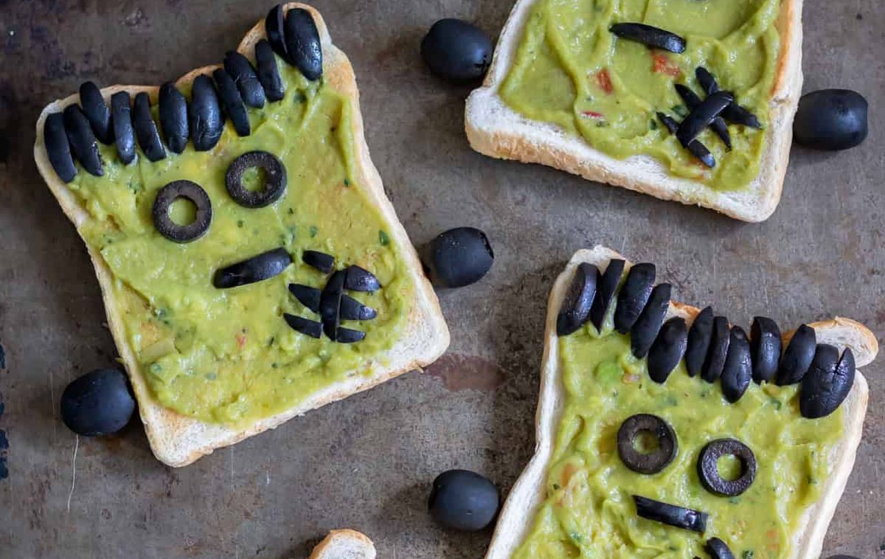 Halloween Breakfast Ideas - Frankenstein Avocado Toast