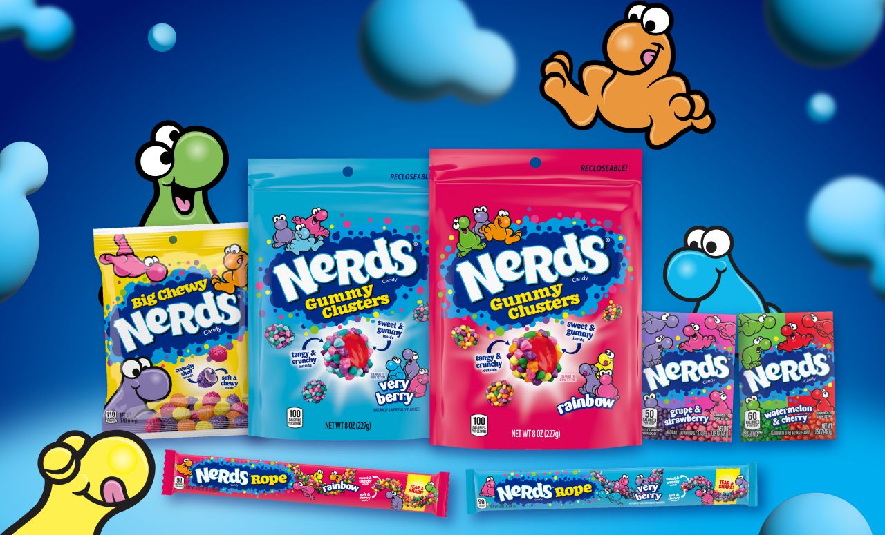 Halloween Candies on Amazon- NERDS Gummy Clusters, Candy Treat Packs, Rainbow, Crunchy and Gummy
