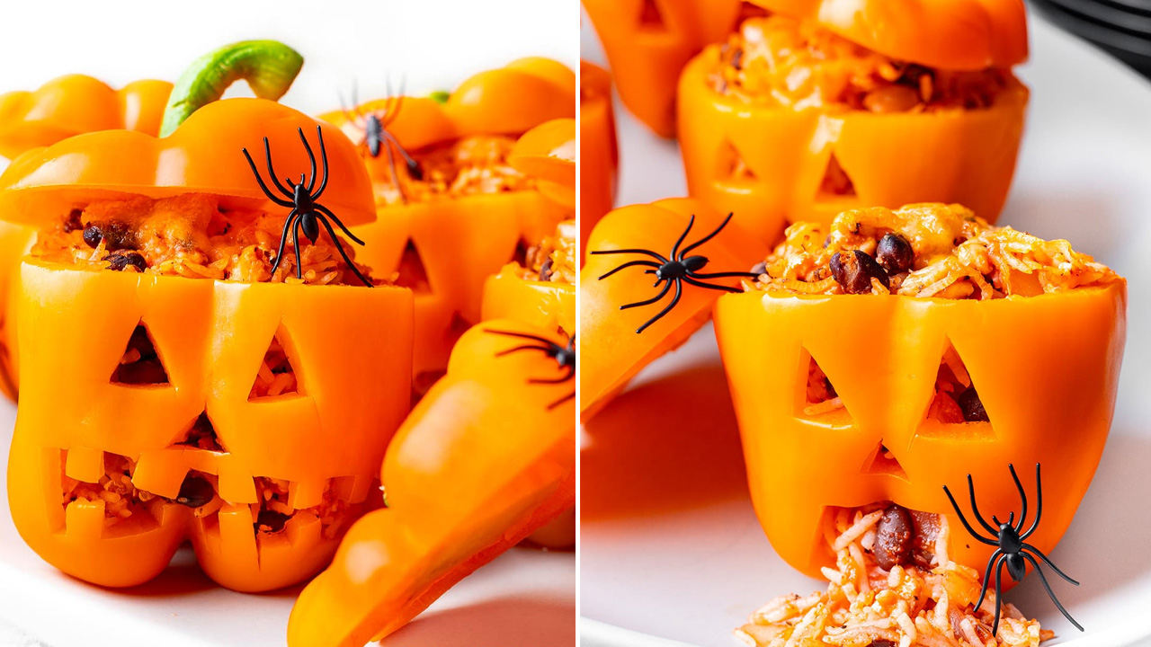 Halloween Side Dishes - Halloween Stuffed Peppers