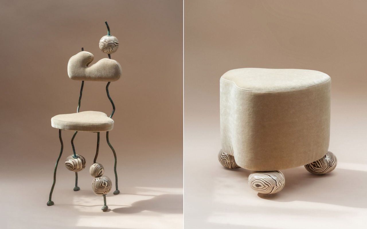 Henry Holland debut furniture collection spindly chair and pouf