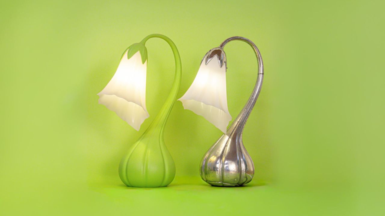 Lydia Nieuwmeijer lamps at DDW green and silver