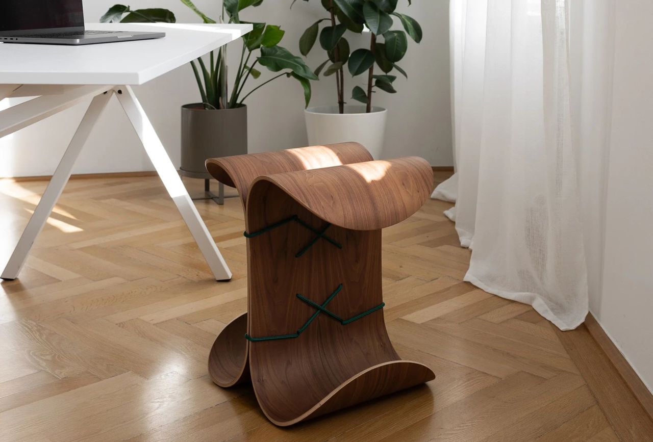 MOWO Flexible Wooden Stools from Dutch design week 2025