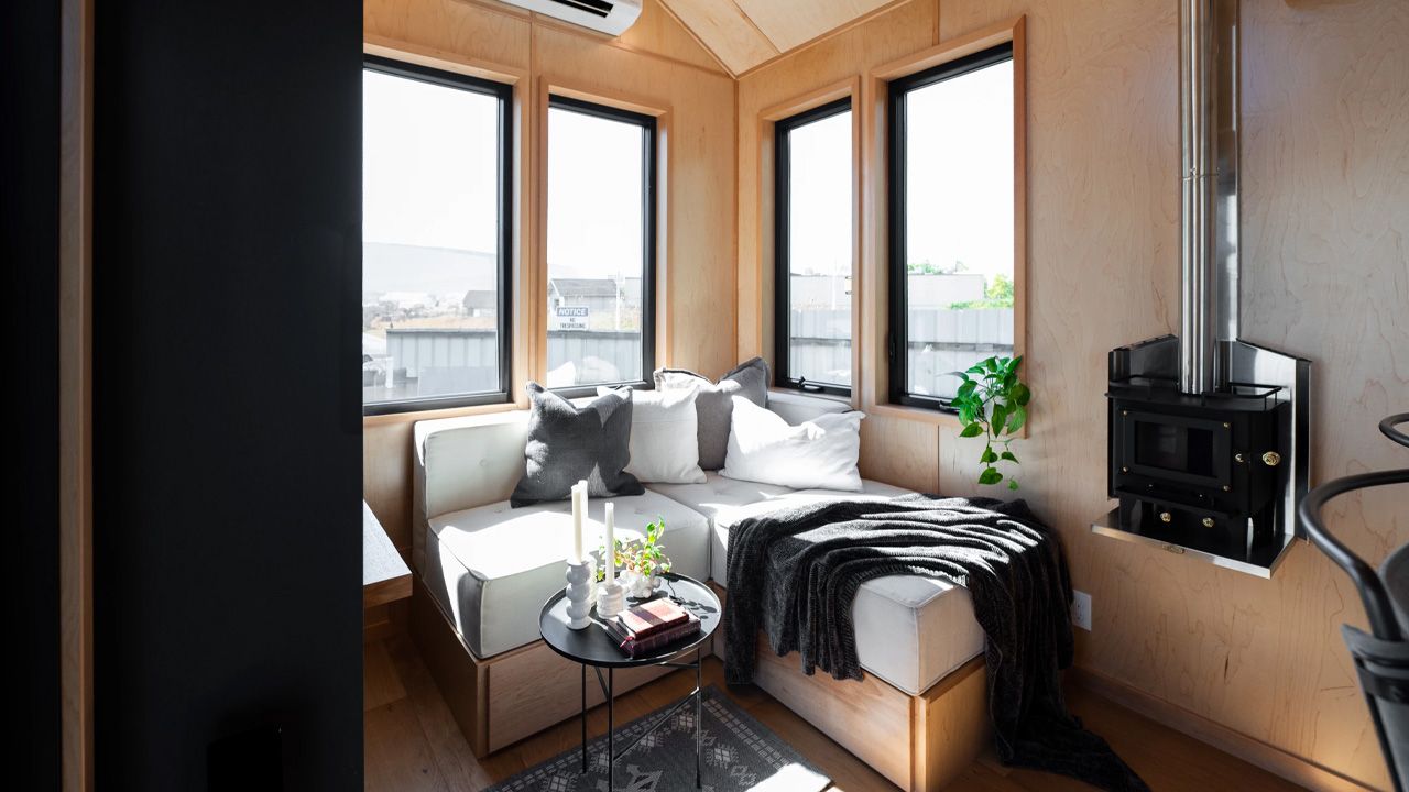 Off-Grid Gooseneck Tiny House - living room