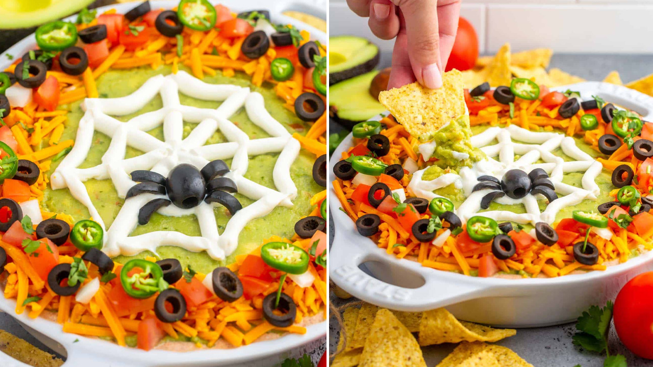 Spooky Appetizers for Halloween -Halloween Taco Dip
