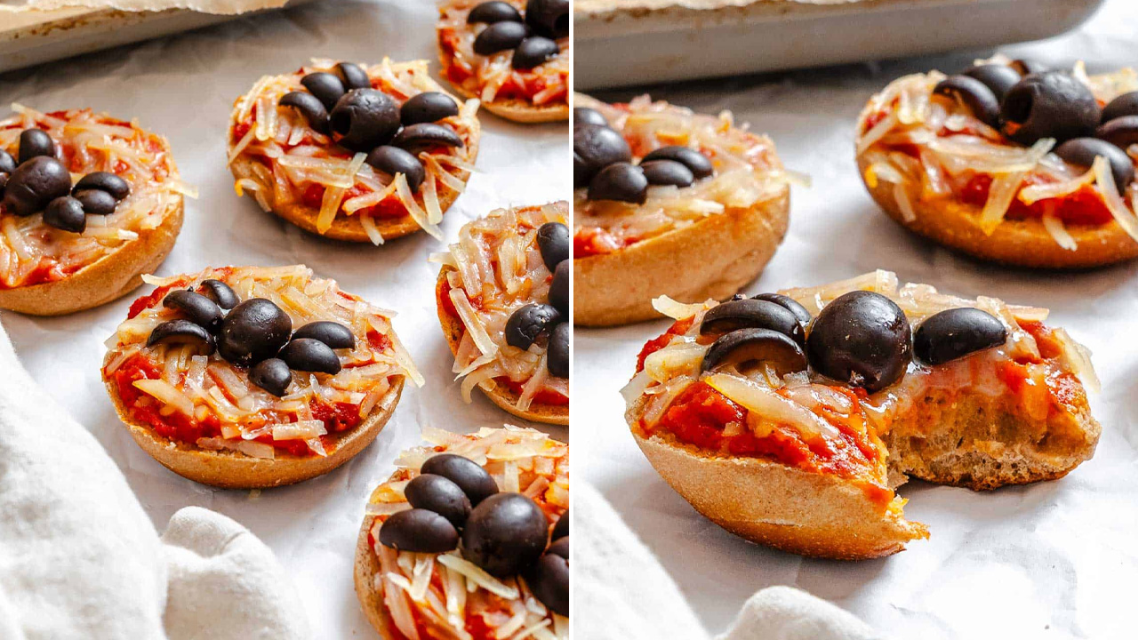Spooky Appetizers for Halloween - Mini Spider Pizza