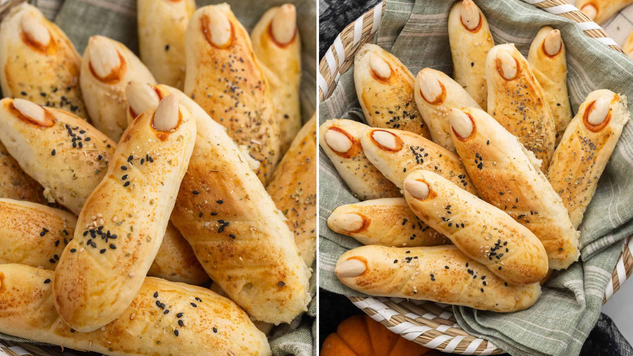 Spooky Appetizers for Halloween - Witch Finger Breadsticks