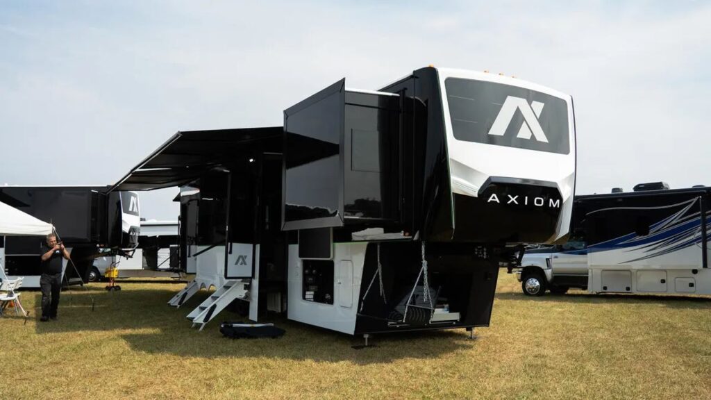 Axiom Vendetta 47-Foot Camper Sleeps 12 and Hauls Your Gear Along Vendetta Toy Haulers
