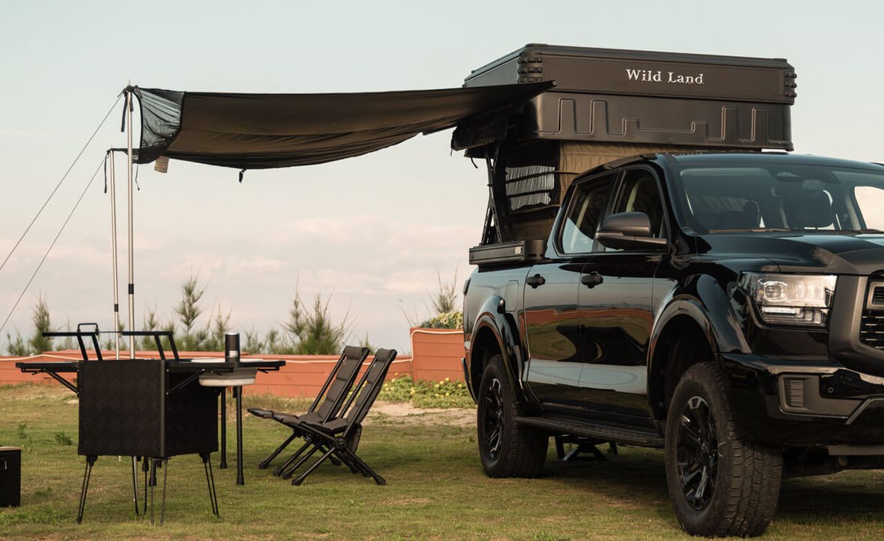 Wild Land Wingman Auto Setup Pickup Camper Rooftop Tent