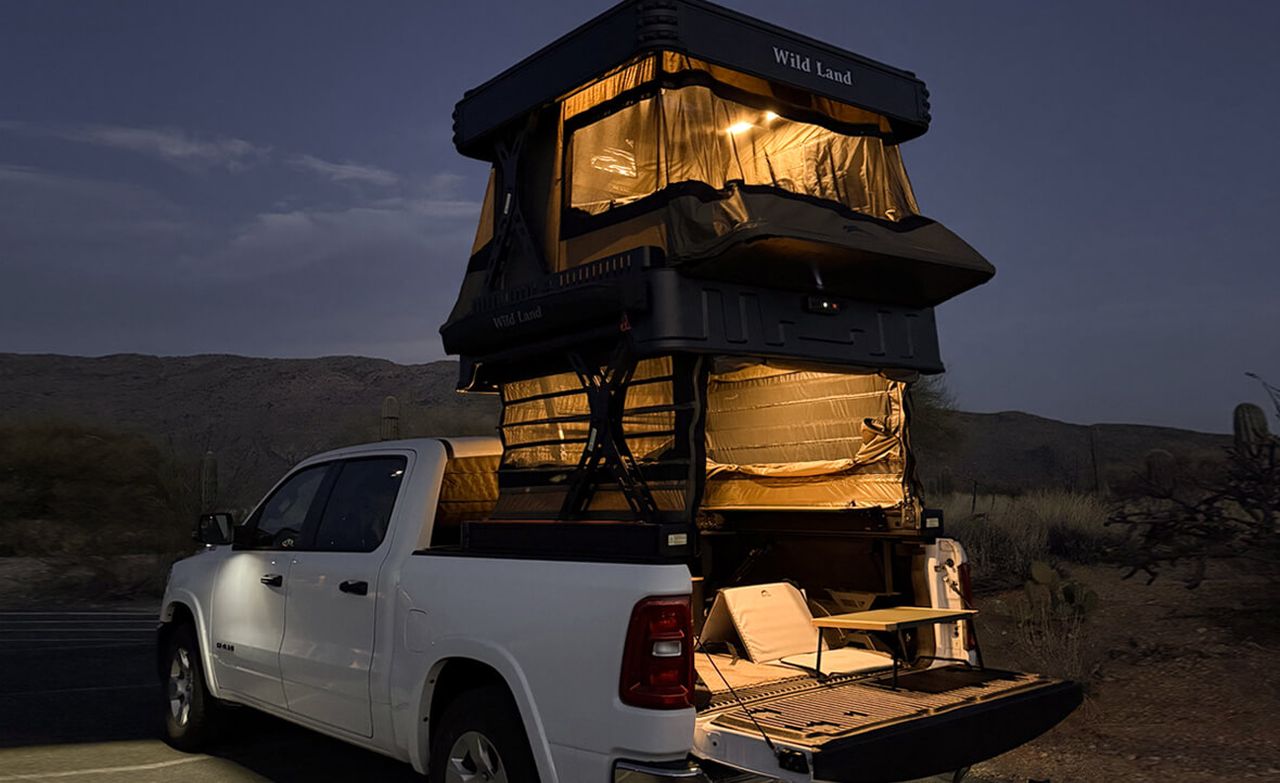 Wild Land Wingman Auto Setup Pickup Camper Rooftop Tent