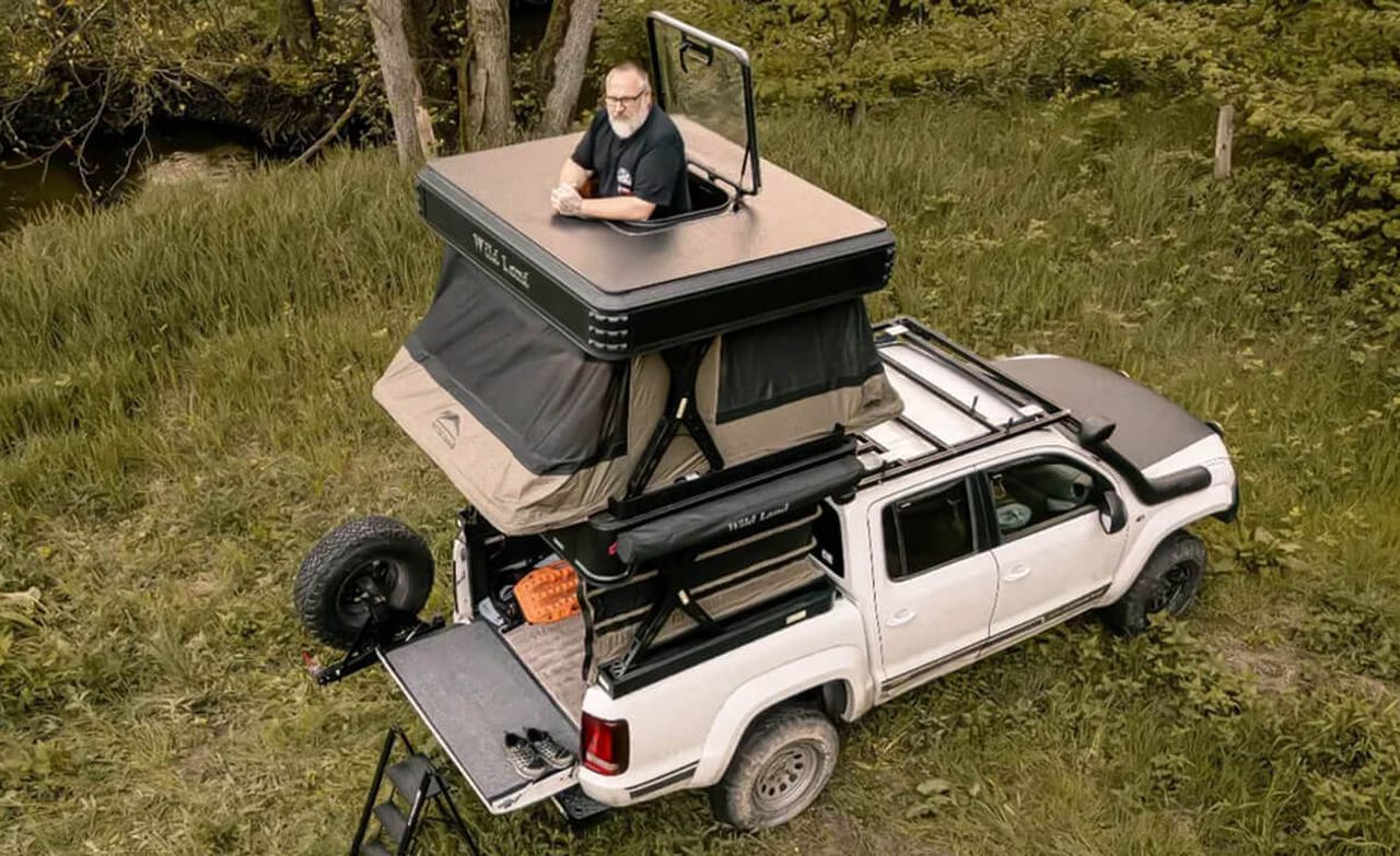 Wild Land Wingman Auto Setup Pickup Camper Rooftop Tent