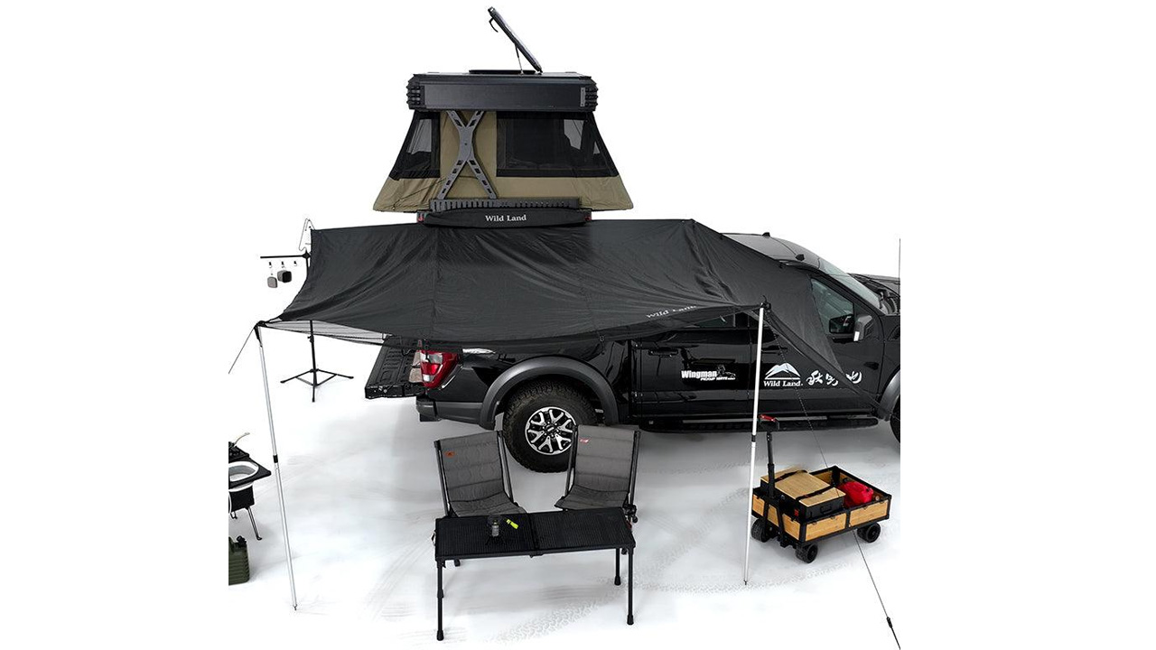 Wild Land Wingman Auto Setup Pickup Camper Rooftop Tent