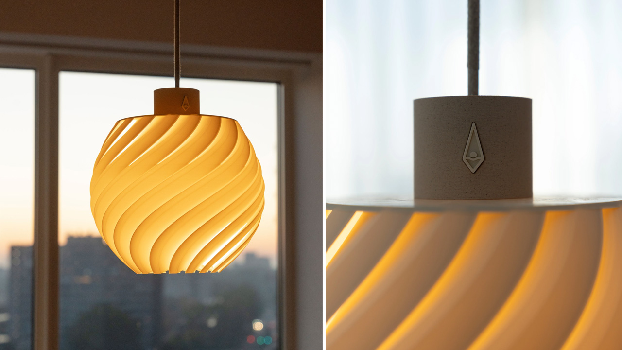 The mist pendant lamp adds a warm tone to the surrounding