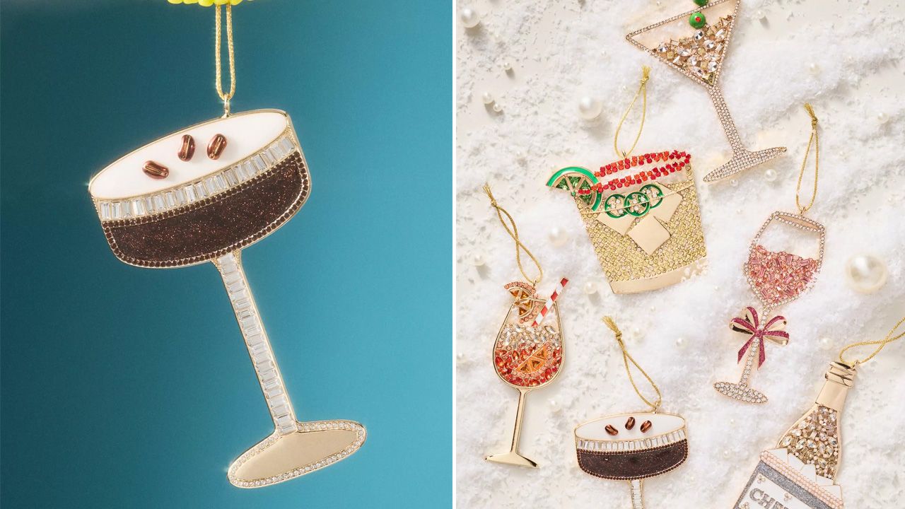 2025 Anthropologie Christmas collection - BaubleBar x Anthropologie Jeweled Cocktail Ornament