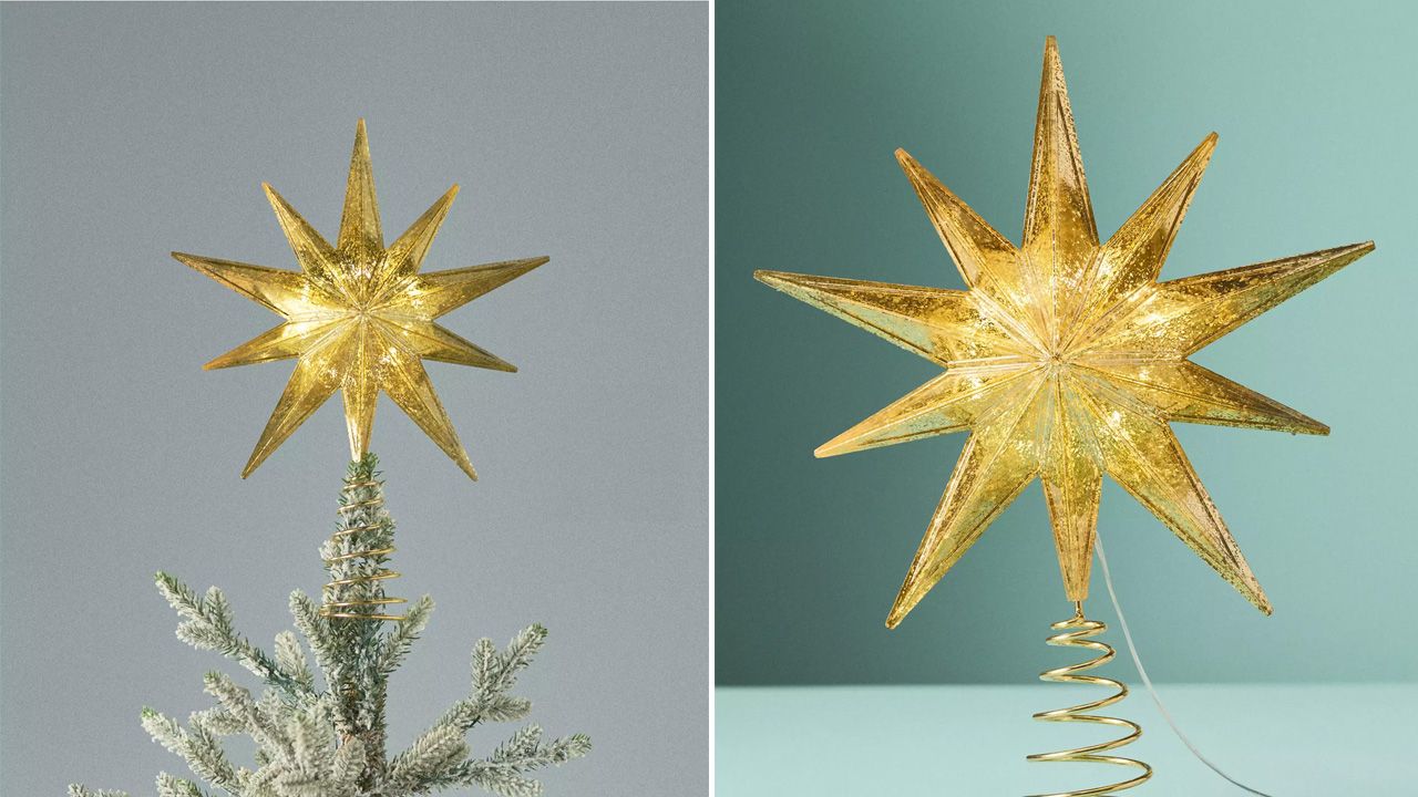 2025 Anthropologie Christmas collection - Bright Star Light-Up Tree Topper