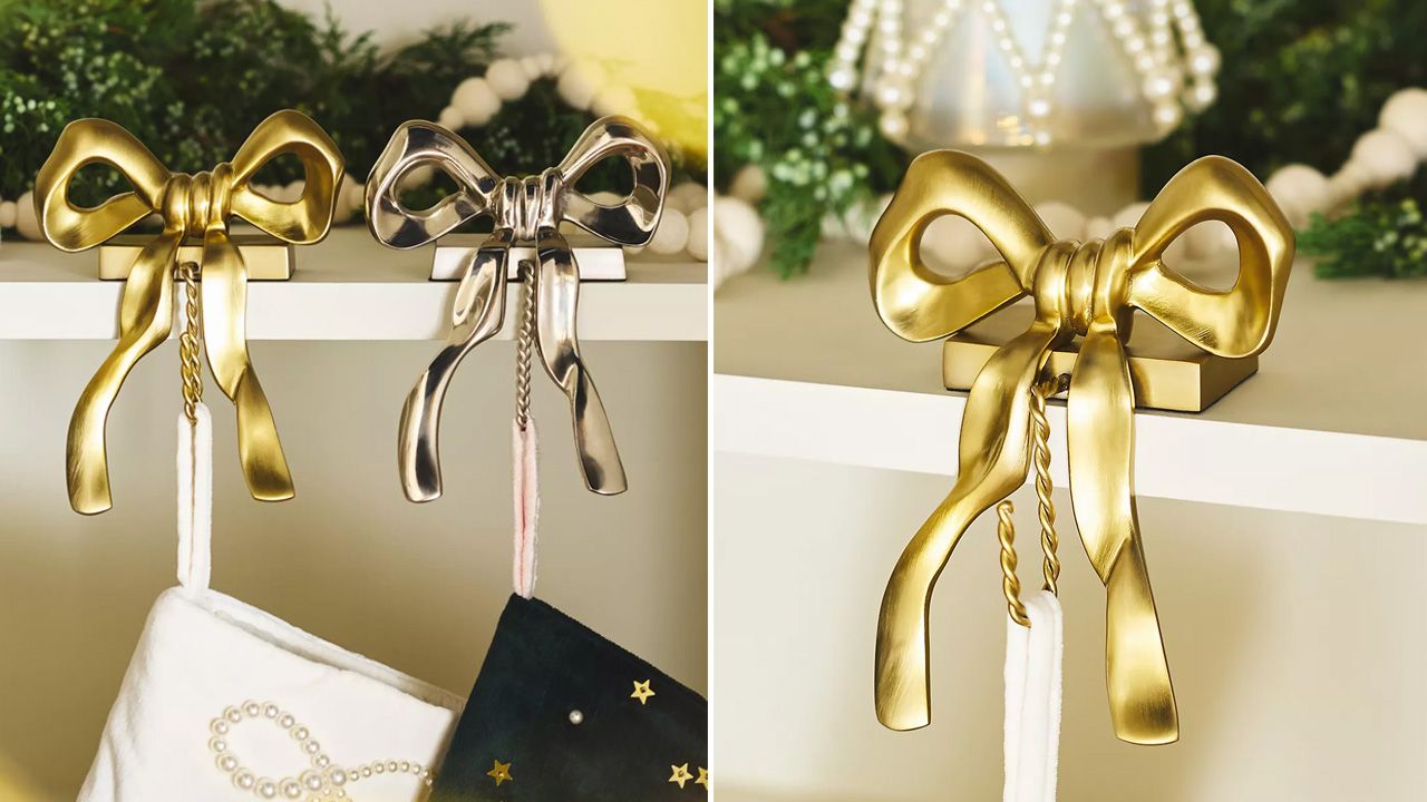 2025 Anthropologie Christmas collection - Metal Bow Stocking Holder