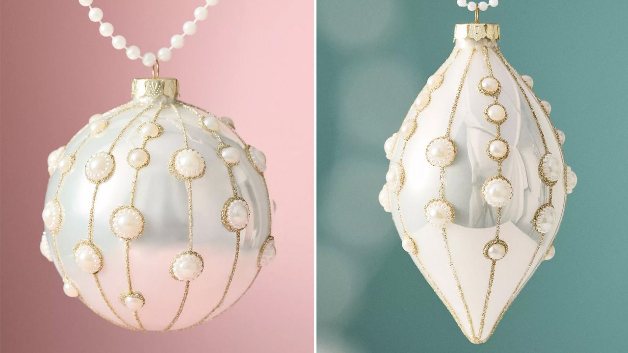 2025 Anthropologie Christmas collection - Pearl Embellished Ornament