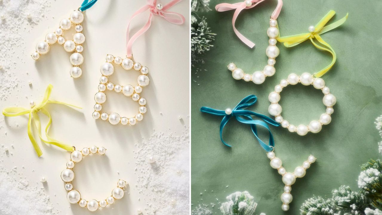 2025 Anthropologie Christmas collection - Pearl Monogram Ornament