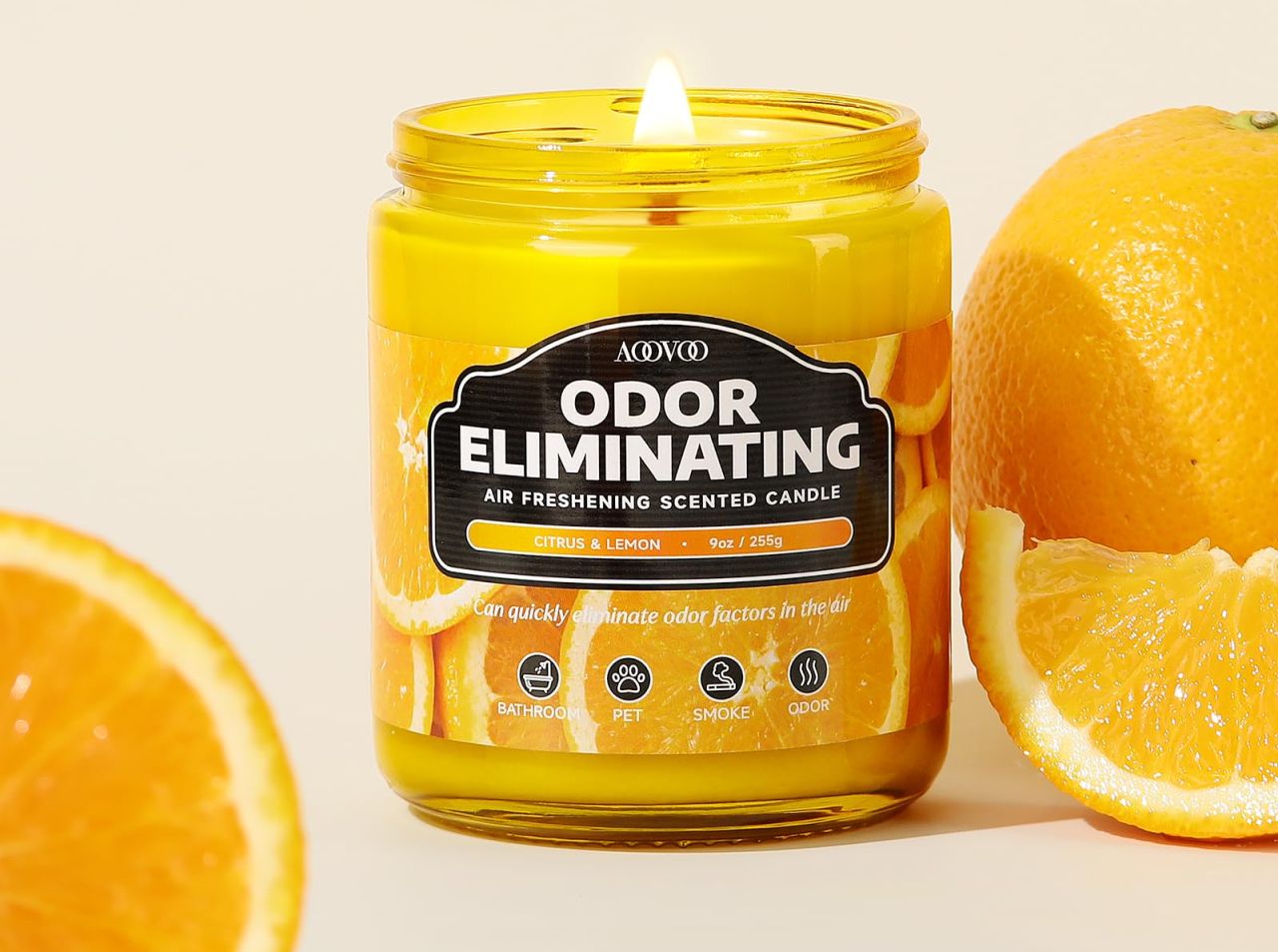 AOOVOO Citrus Lemon Fragranced Candle