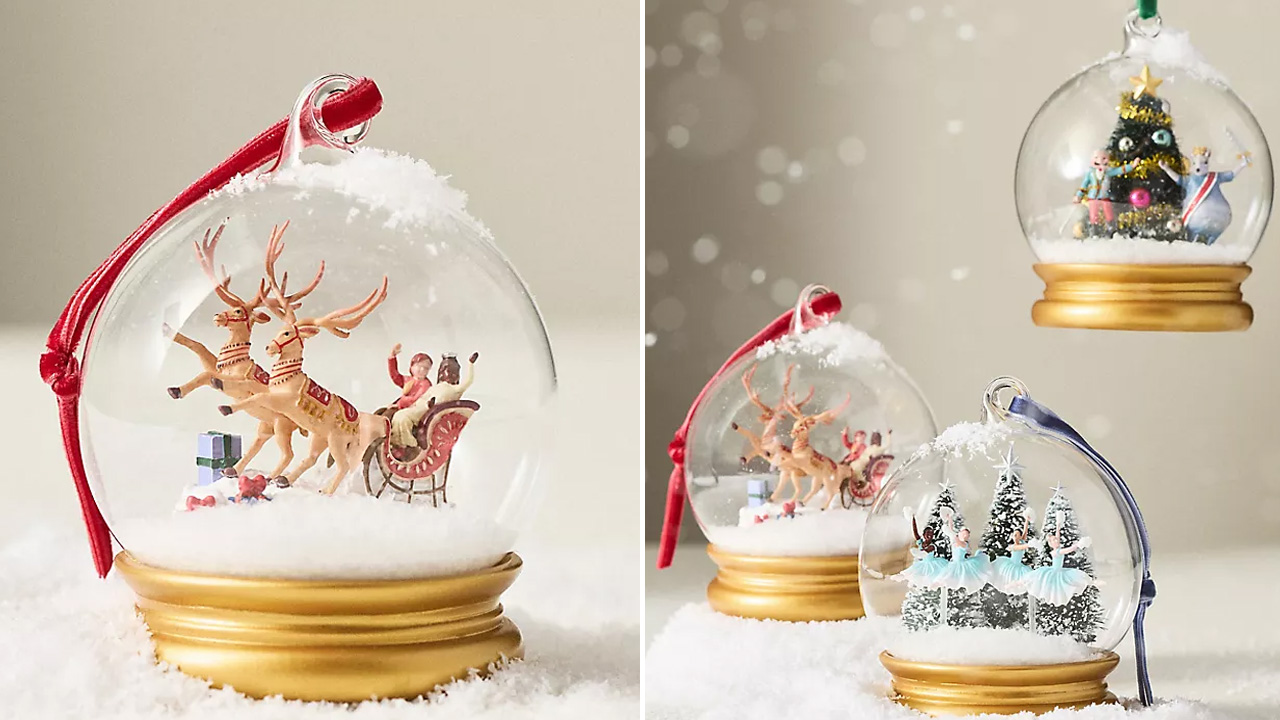 Anthropologie x New York City Ballet Holiday Collection -Glass Snowglobe Ornament