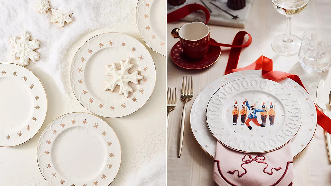 Anthropologie x New York City Ballet Holiday Collection -Stoneware Dessert Plates