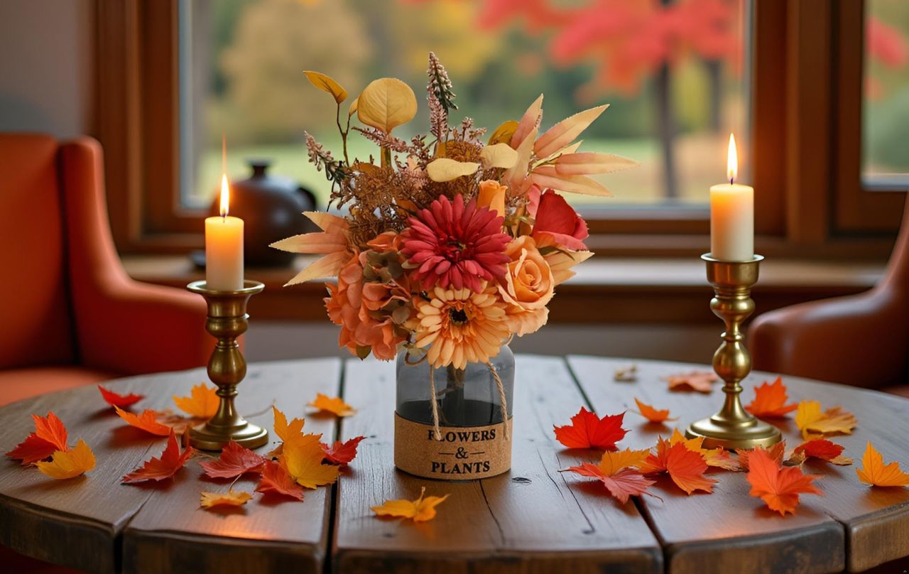 Artificial Flower in Glass Vase
