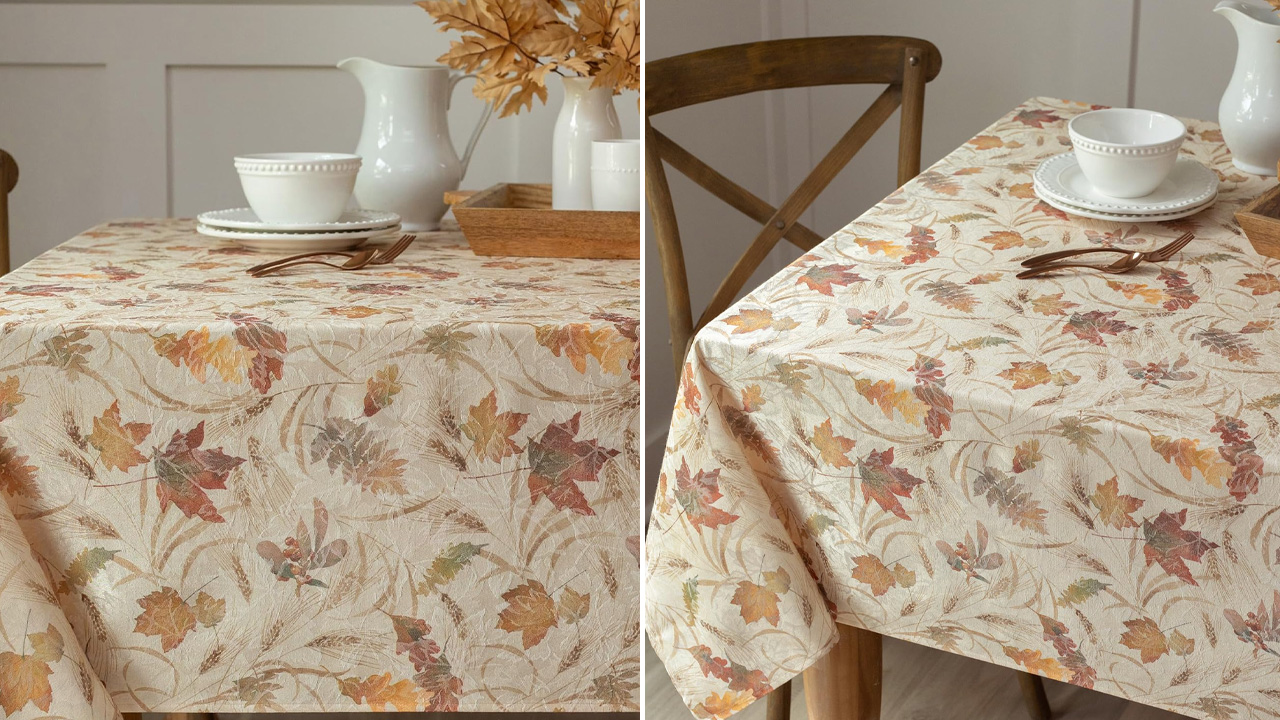 Autumn Jacquard Printed Fabric Tablecloth