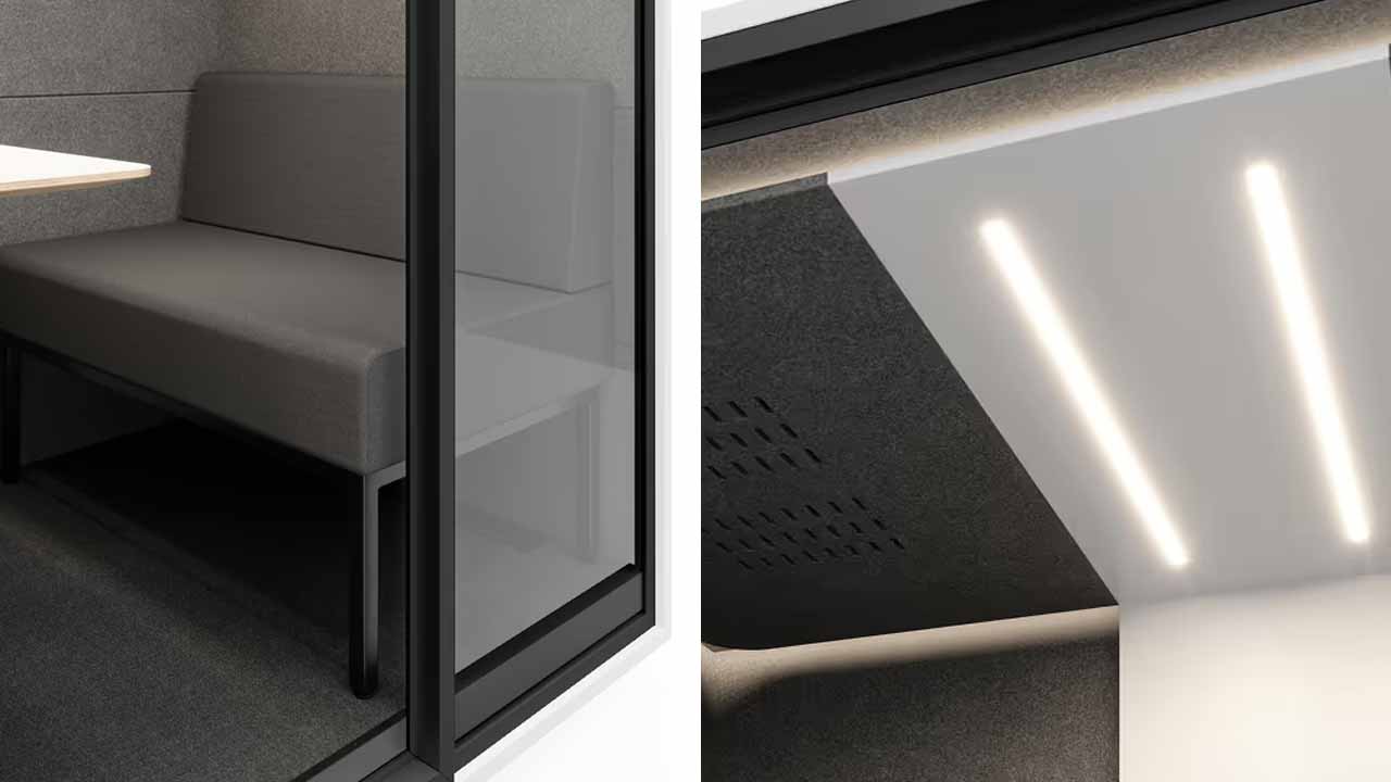 Box 4 soundproof meeting booth sofa and lighting