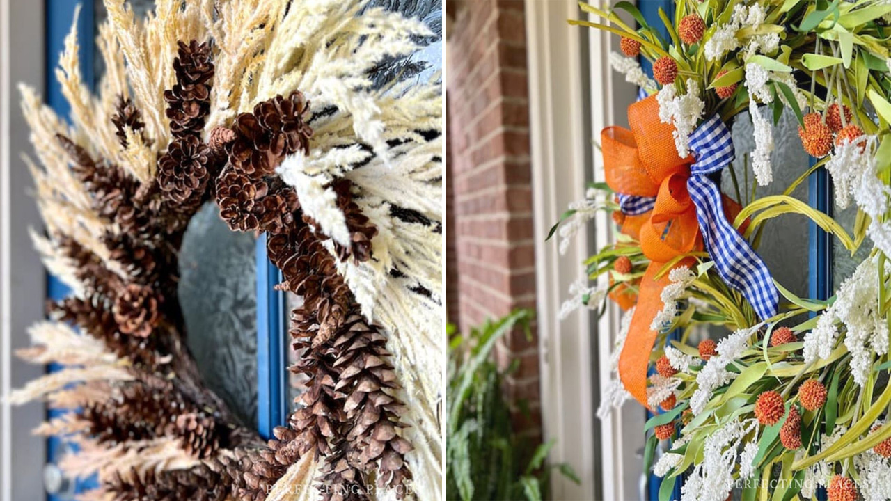 The wreaths add a rustic charm to your door