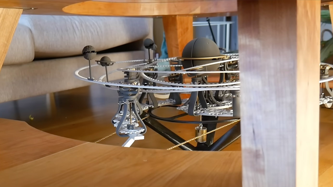 DIY Solar System Coffee Table Complete With Moving Planets by The 5439 Workshop