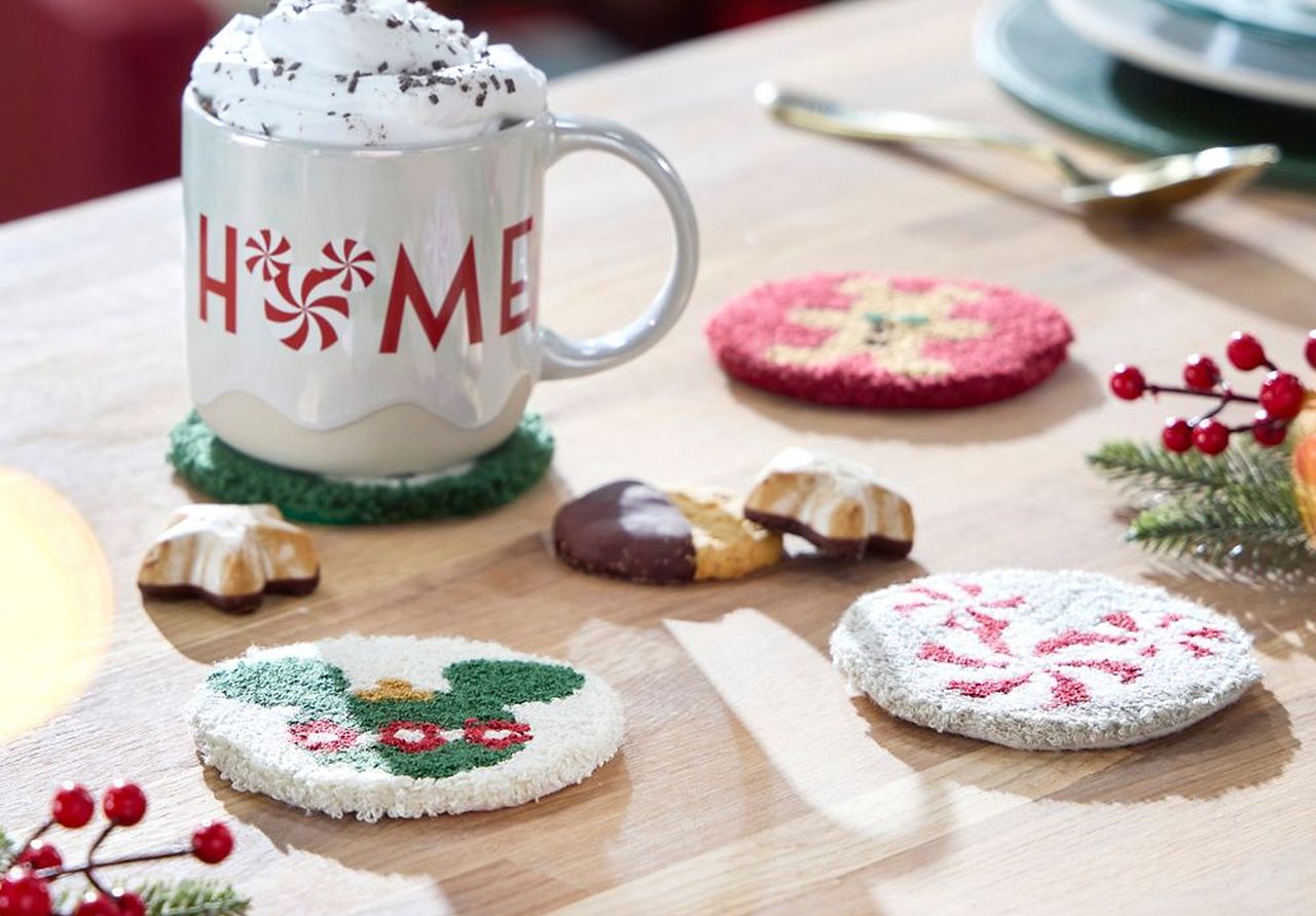 Disney Store’s Mickey Mouse Family Collection - Mickey Mouse Punch Needle Holiday Coaster Set