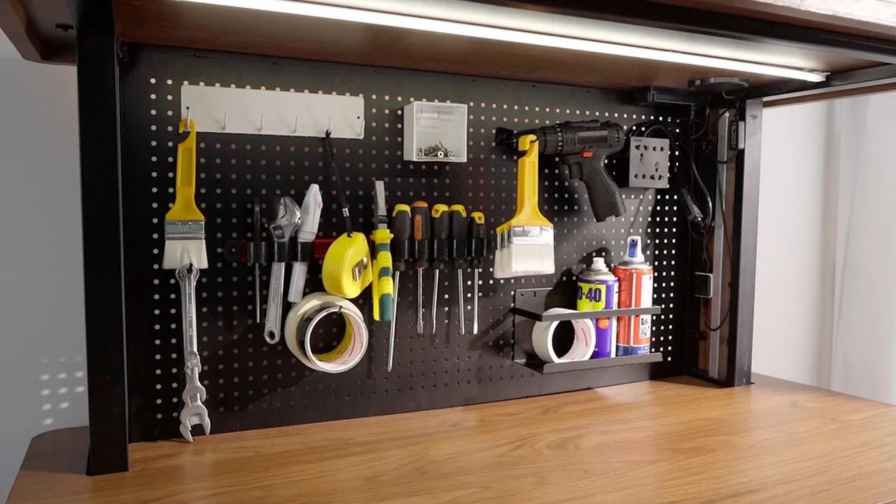 Domitree ALT Adjustable Desk has Hidden Storage, Modular Accessories, Power and Lighting