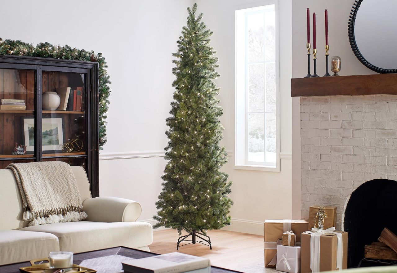 Downswept Douglas Fir Slim Artificial Christmas Tree