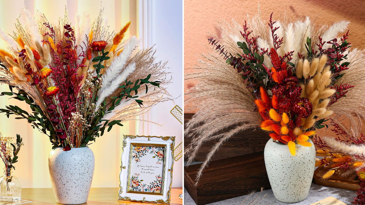 Dried Flowers Bouquet Thanksgiving Table Décor