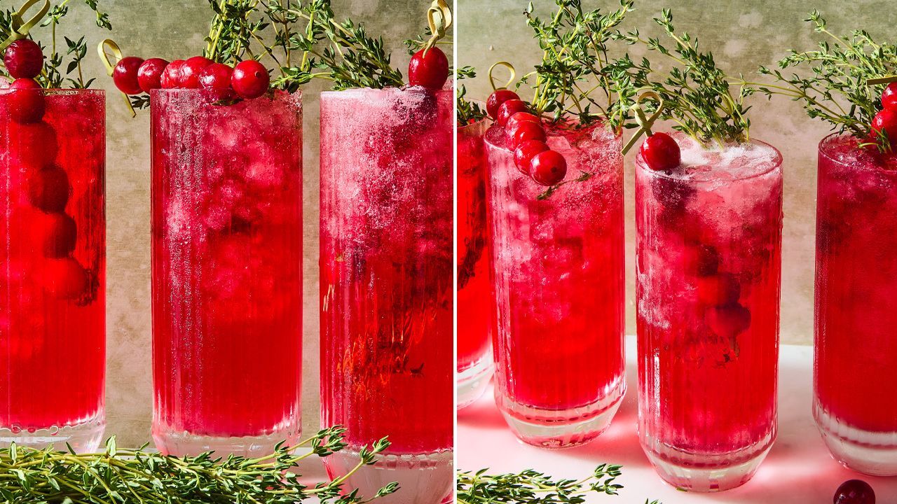 Festive Thanksgiving Cocktails - Cranberry Collins