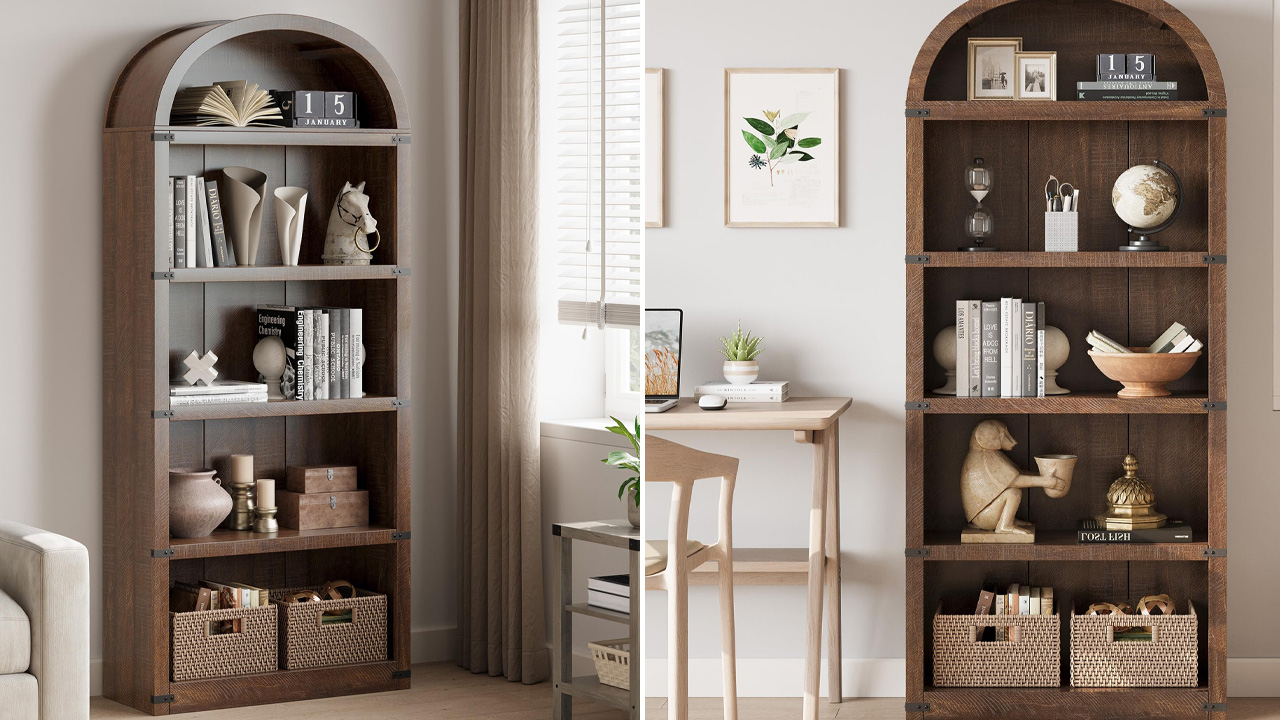 GarveeHome Arched Bookcase