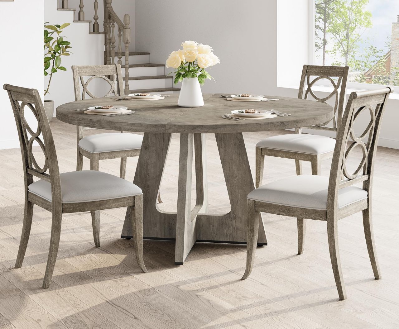 GarveeHome Round Large Dining Table