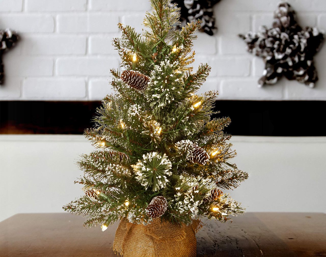 Glittery Bristle Mini Artificial Christmas Tree