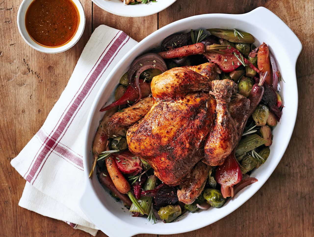 Herbed Chicken with Beets and Brussels