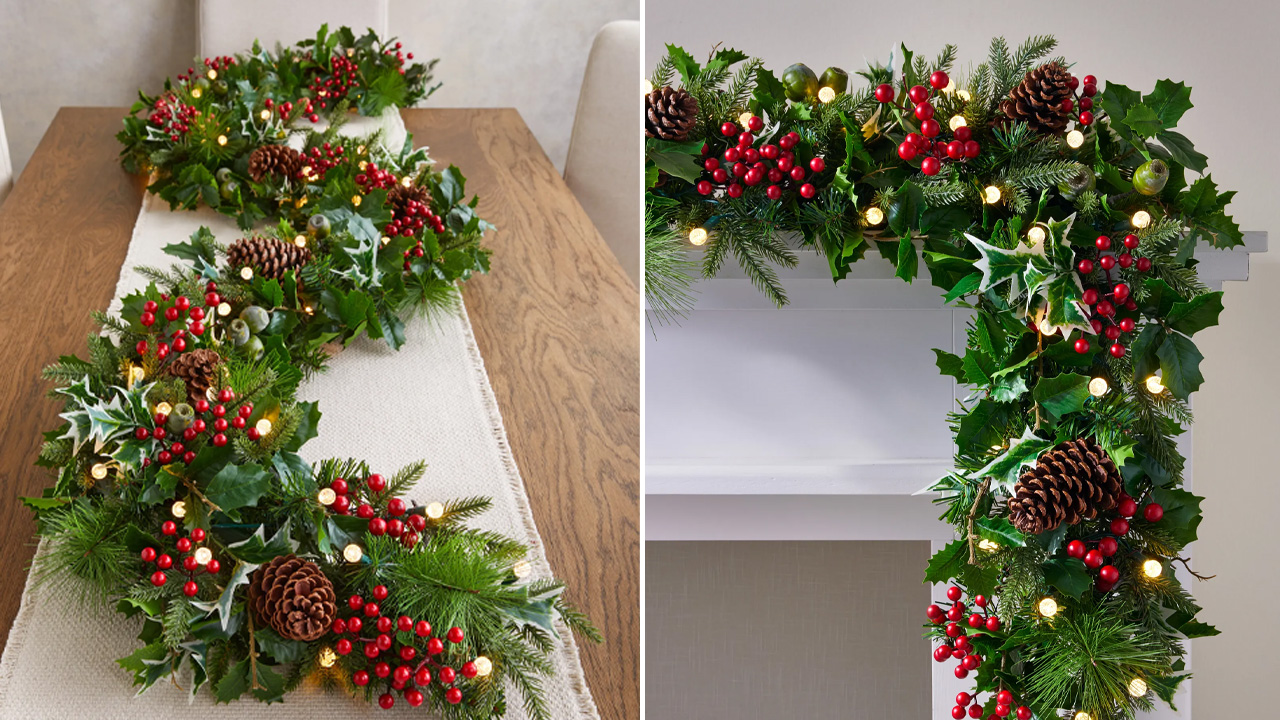 Holly Berry Foliage Garland