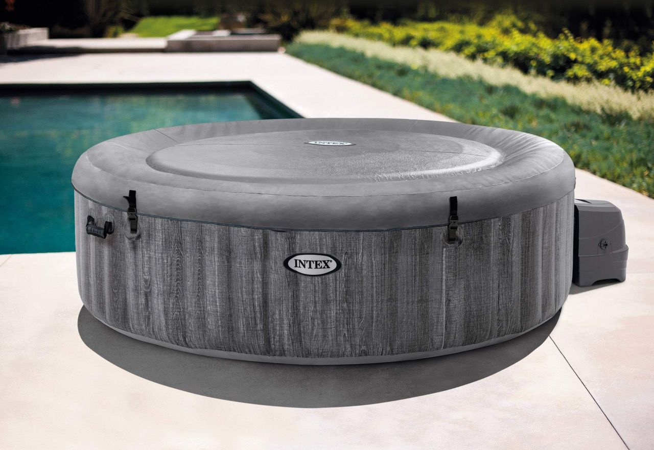 Intex PureSpa Greywood Deluxe 6‑Person Inflatable Hot Tub
