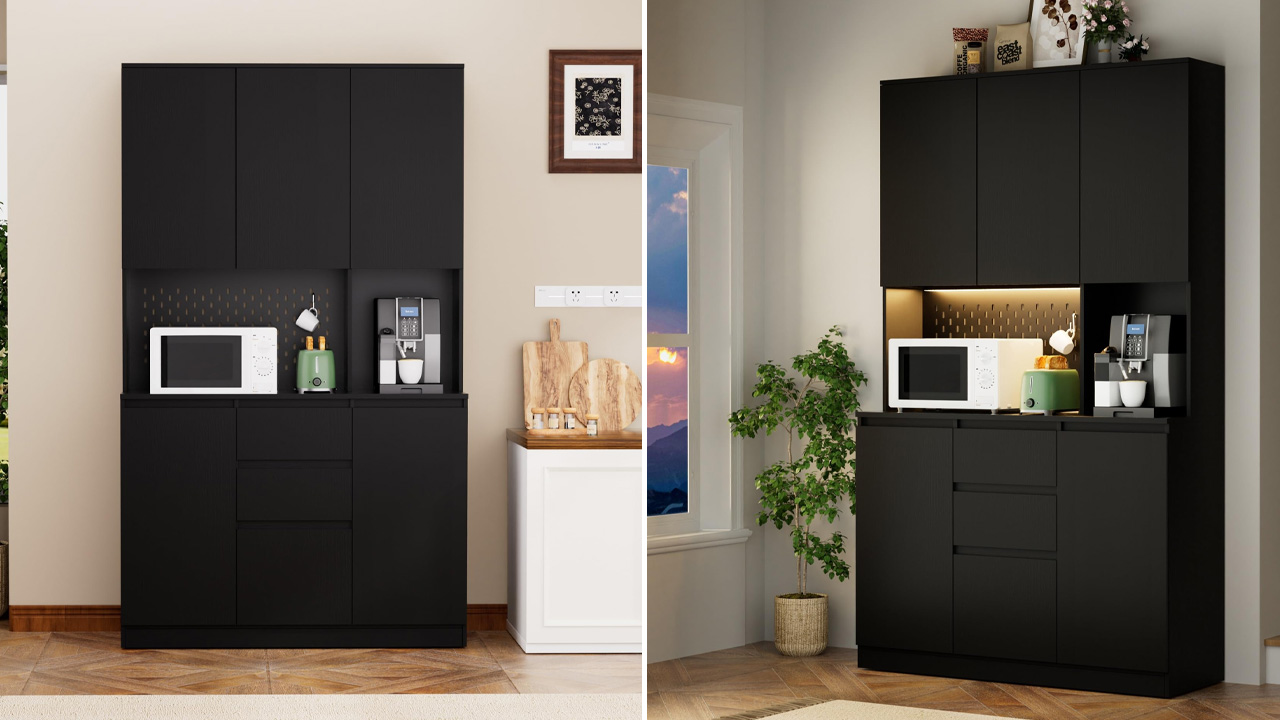 Kitchen Black Friday Deals - Pantry Cabinet with Power Outlet