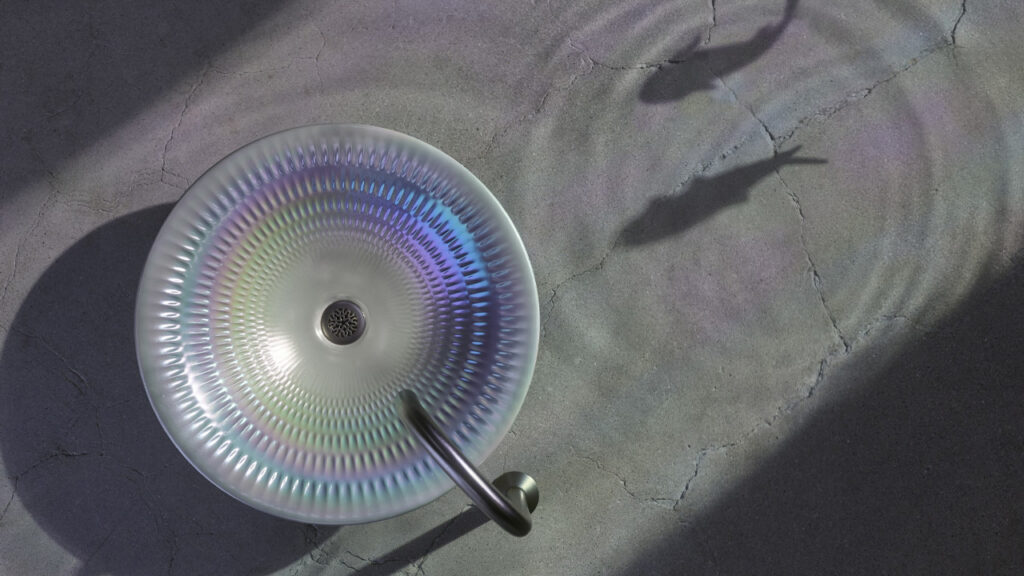 Design Miami 2025: David Franklin Teams up With Kohler for Pearlized Sink That Glows in Iridescent Colors Kohler’s Derring Carillon Artist Editions Sink in Pearlized Finish